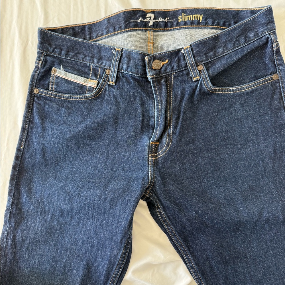 7 For All Mankind Blue Slim Jeans